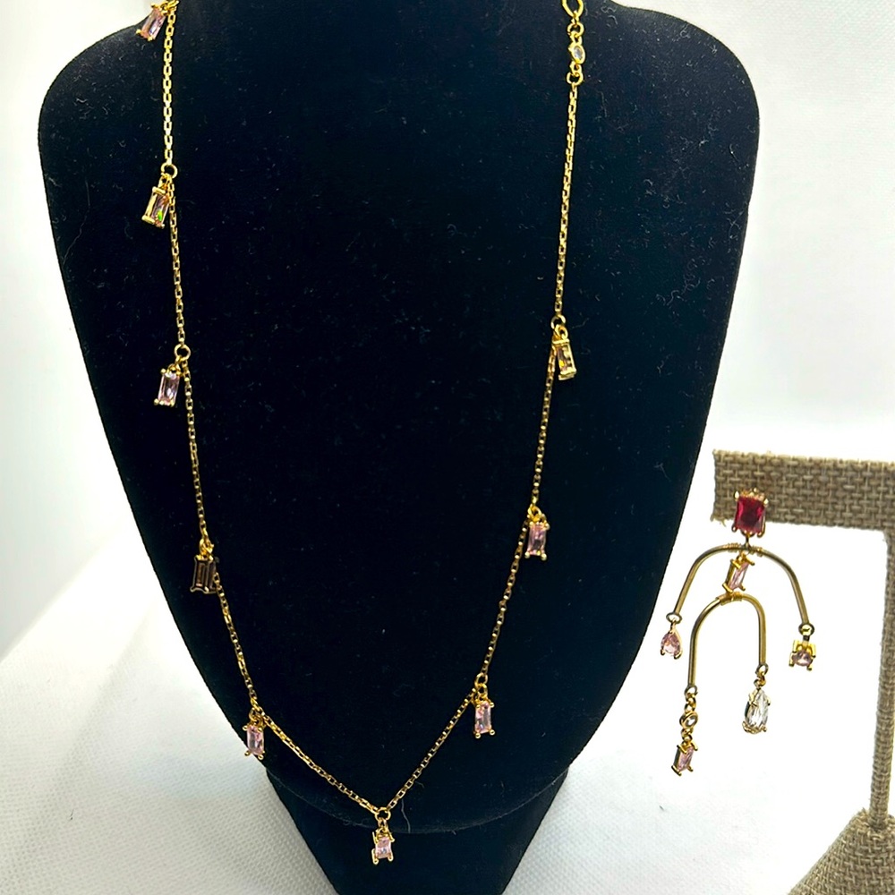 Pink gemstone Nakamol necklace set